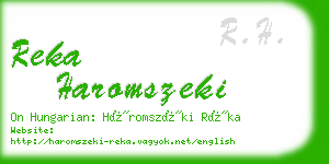 reka haromszeki business card